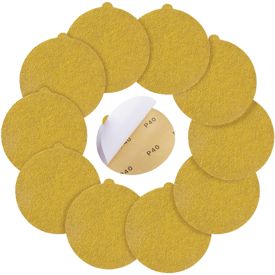 Shawya 50-piece PSA sanding discs in 6 inch, 40 grit for versatile projects.