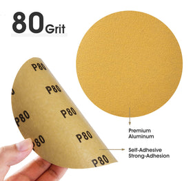 Shawya 6-inch gold PSA-disc adhesive-back on sander for quick setup