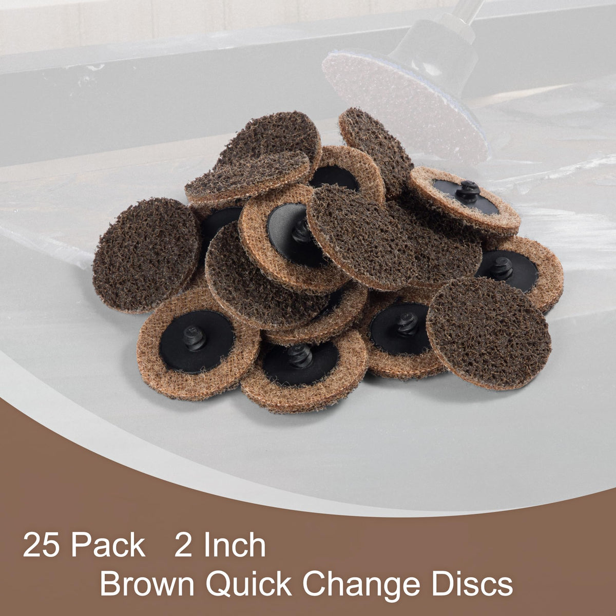 Shawya coarse 2-inch disc aids deburring and finishing on flat or contoured surfaces.