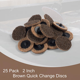 Shawya coarse 2-inch disc aids deburring and finishing on flat or contoured surfaces.