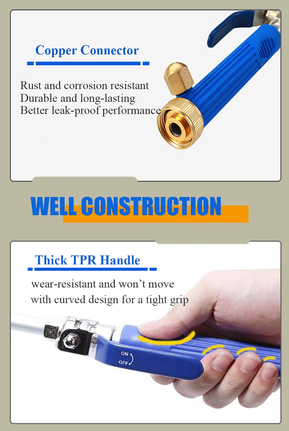 Includes standard 1-inch connector for hose compatibility