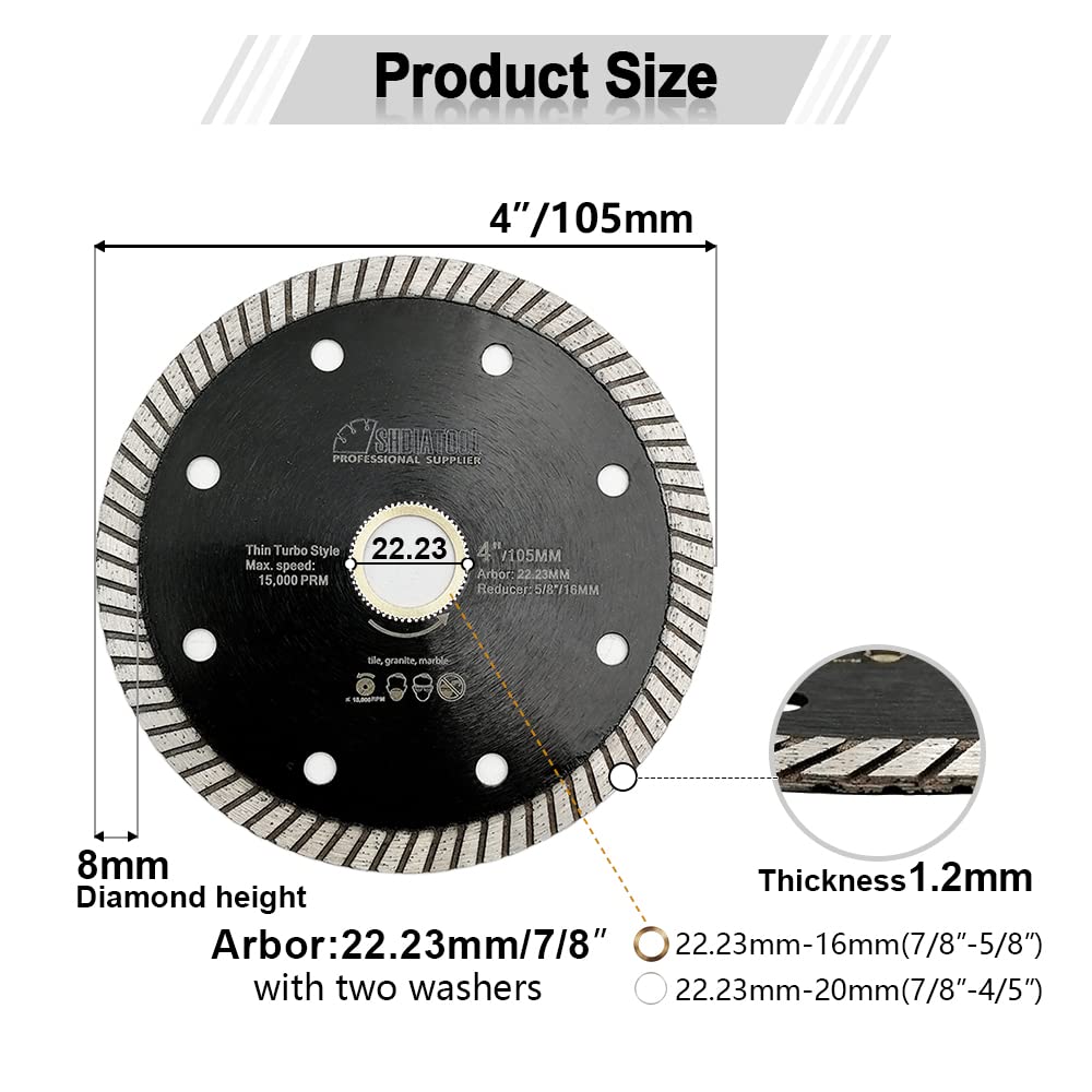 SHDIATOOL blade cutting ceramic tile with reduced dust