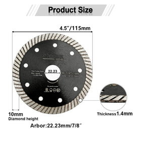 SHDIATOOL turbo blade for granite minimizes vibration for steady cuts