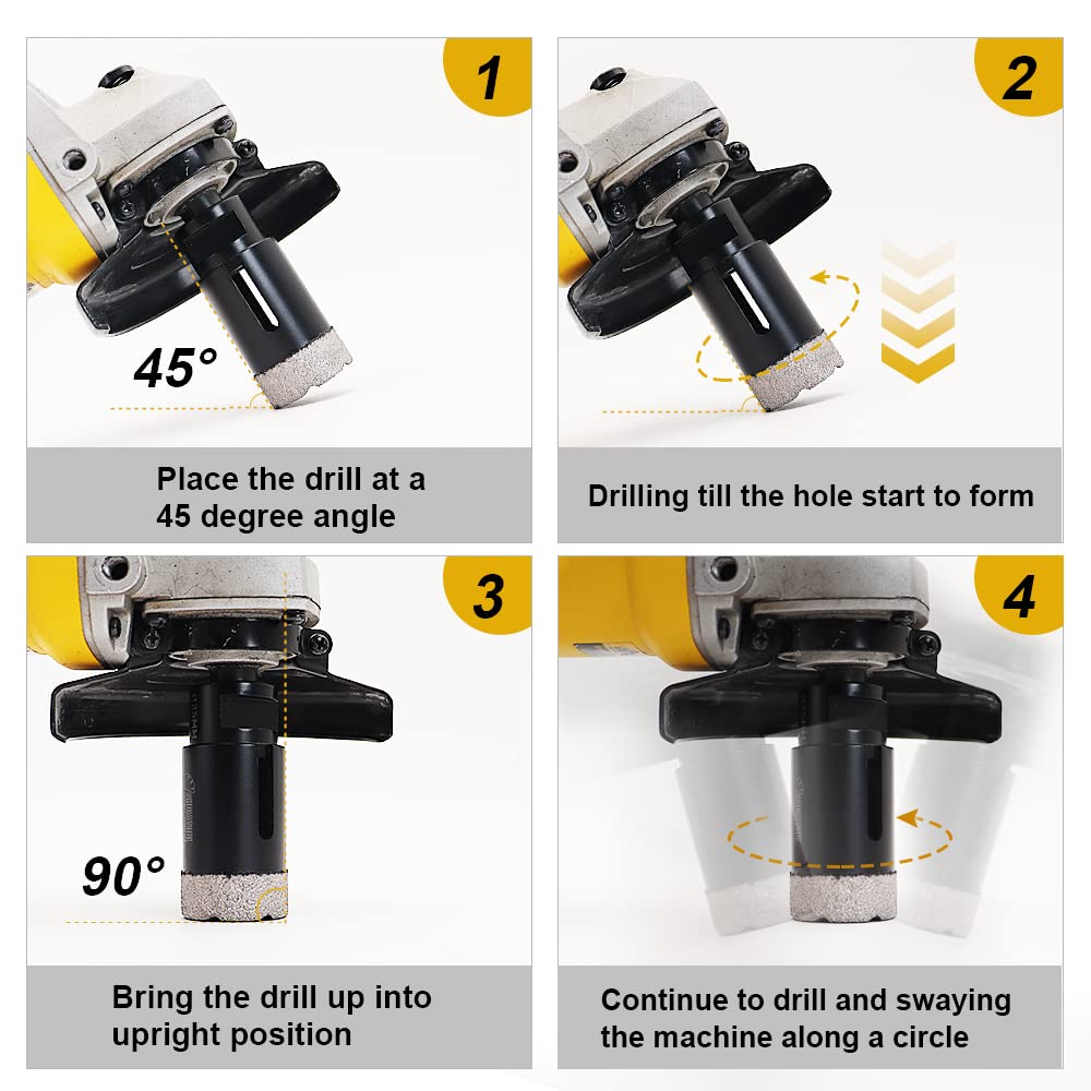SHDIATOOL dry and wet drilling capability reduces dust and heat