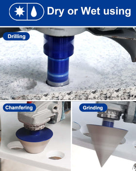 SHDIATOOL porcelain tile drill bit in action for clean holes