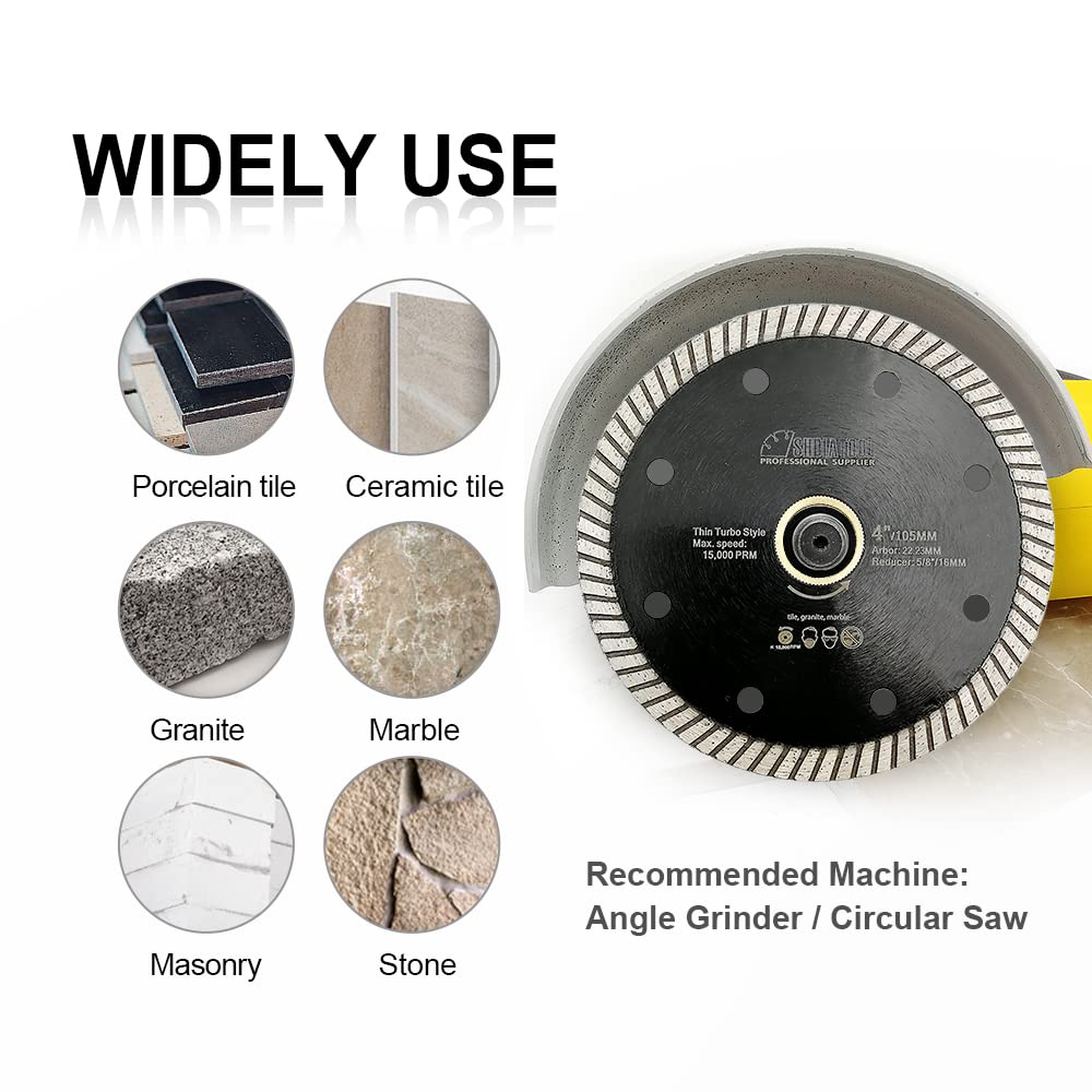 SHDIATOOL 115mm blade fits angle grinders for fast tiling tasks