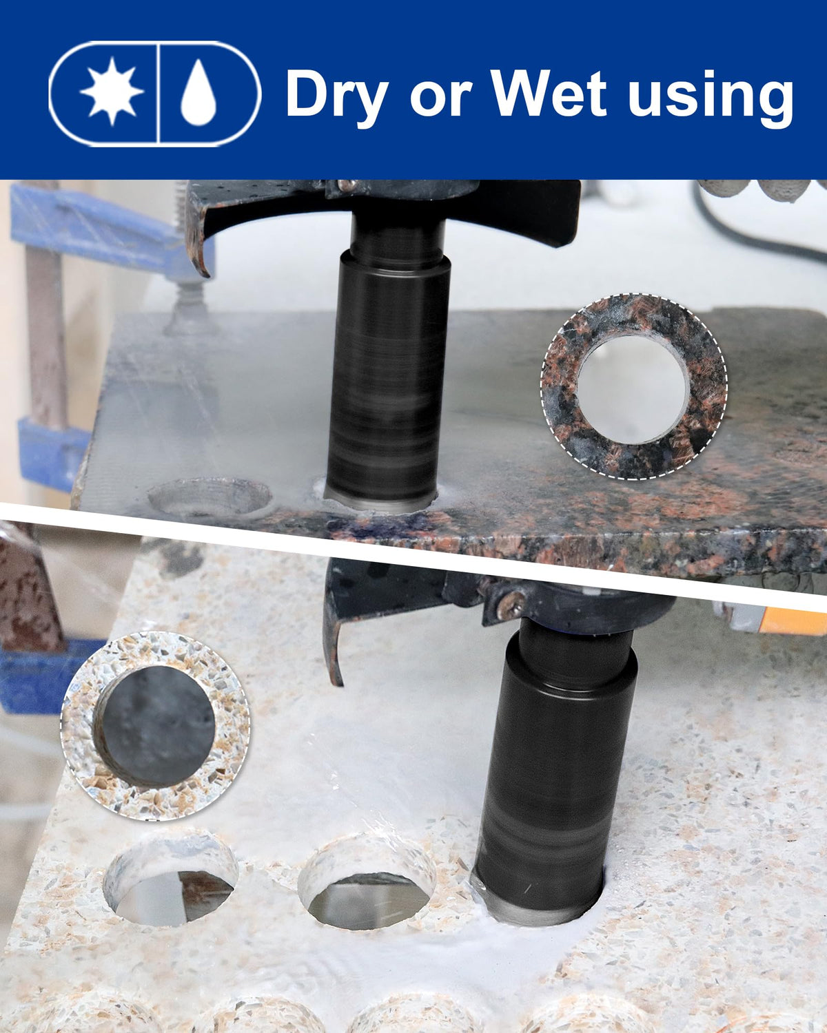 SHDIATOOL wet drilling prolongs diamond segment life on concrete