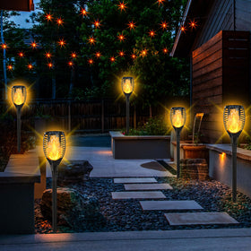 SHEDALED solar-powered stake guides walkways with steady illumination.