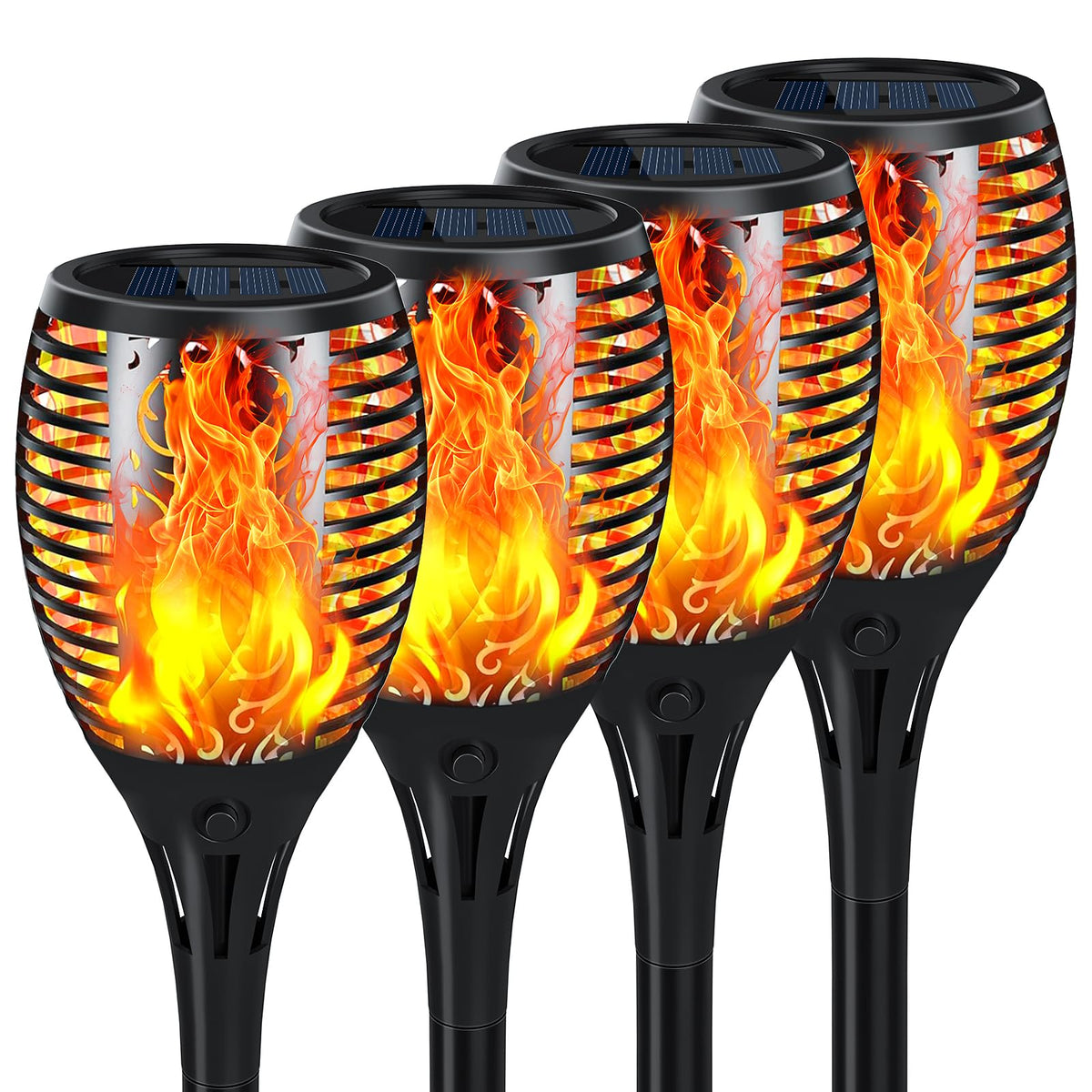SHEDALED solar torch lights with upgraded flame for a warm pathway glow.