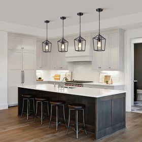 Sheetea black pendant light fixture adds sleek contrast and modern charm to entryways.