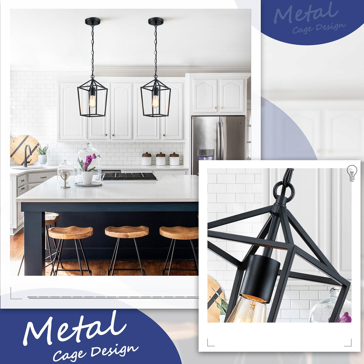 Sheetea metal cage design fixture delivers modern farmhouse charm and durability.