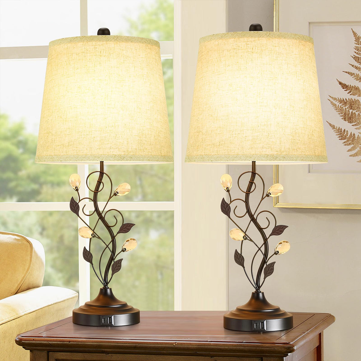 Sheetea two-pack lamps suit living rooms, bedrooms, or entryways.