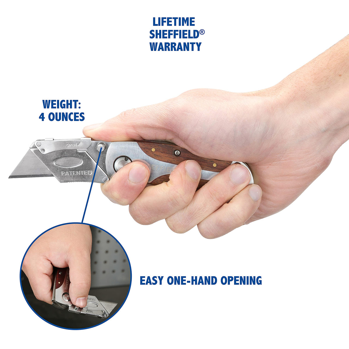 Sheffield 12115 includes one blade ready for immediate use.