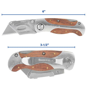 Sheffeld 12115 lock-back mechanism keeps the blade secure during use.