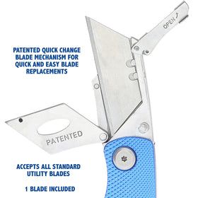 Textured aluminum handle provides comfortable grip.