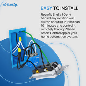 Shelly 1 Gen4 panel with visible dry contacts for versatile appliance control