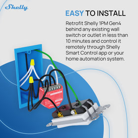 Shelly 1PM Gen4 uses Wi‑Fi, Zigbee, and Matter for versatile setup.