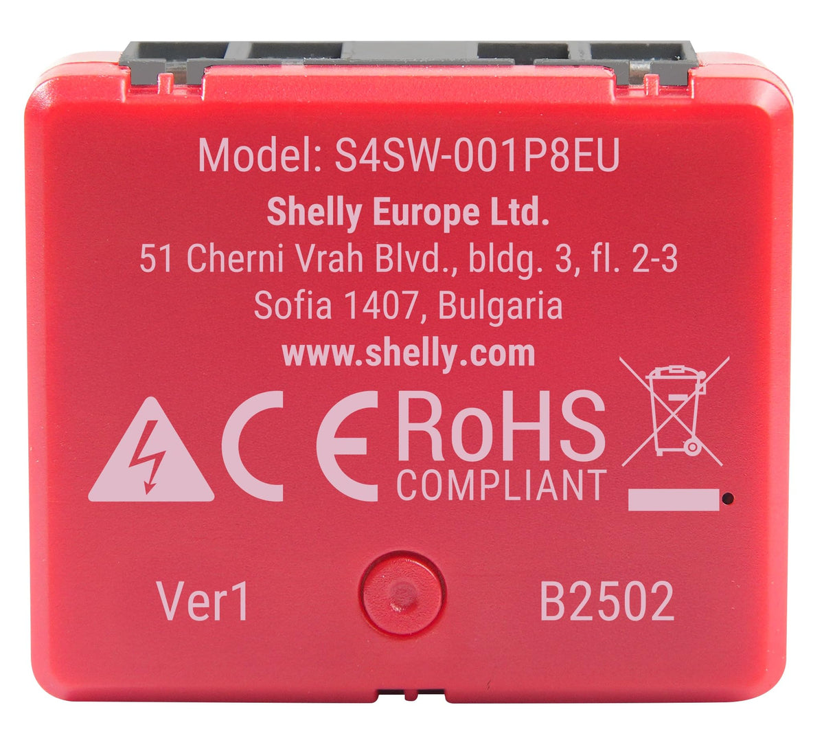 Shelly 1PM Mini Gen4 power meter display shows real-time energy use.