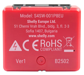 Shelly 1PM Mini Gen4 power meter display shows real-time energy use.