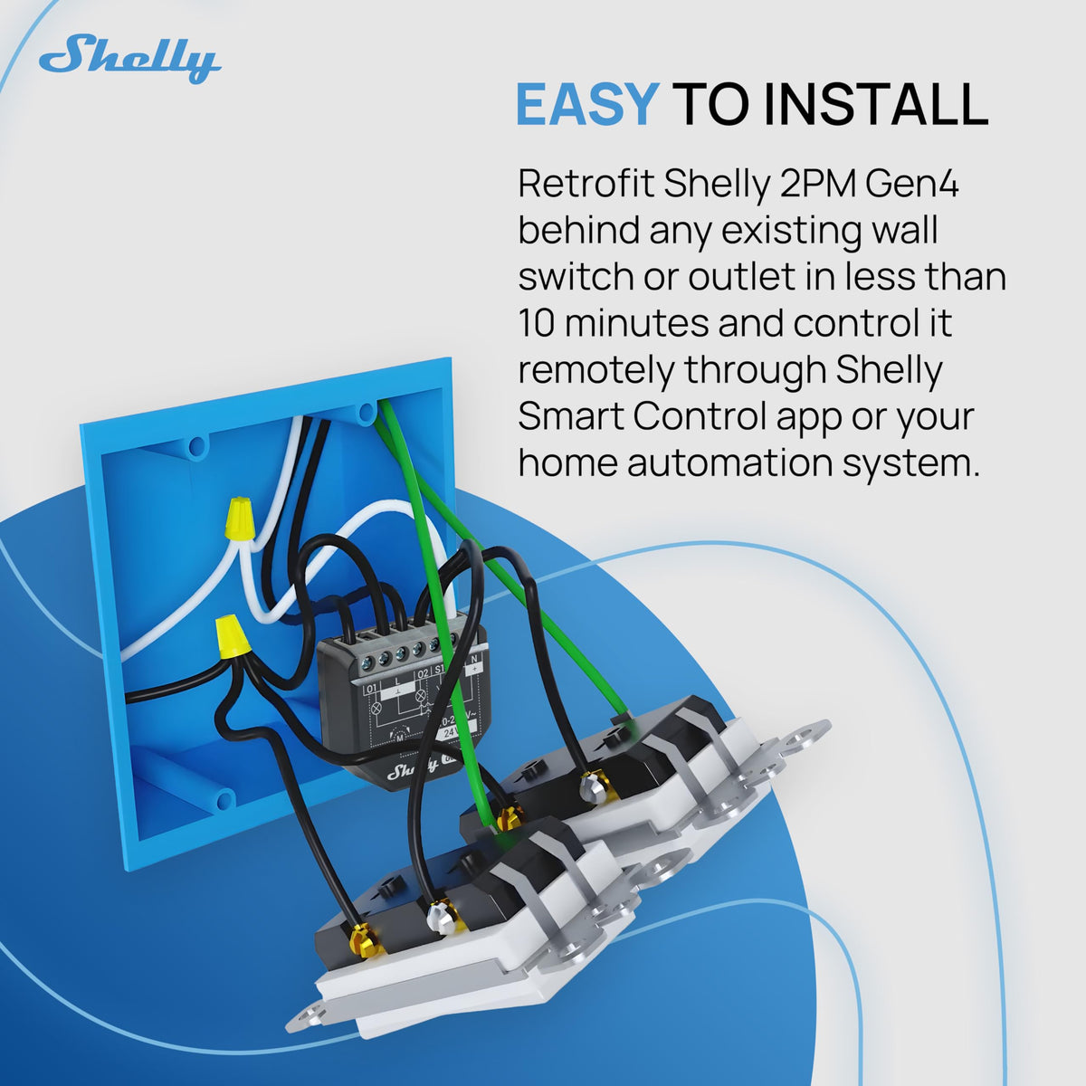 Shelly 2PM Gen4 curtain automation enables timed curtain movement.