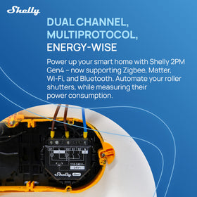 Shelly 2PM Gen4 energy meter reading helps track consumption.