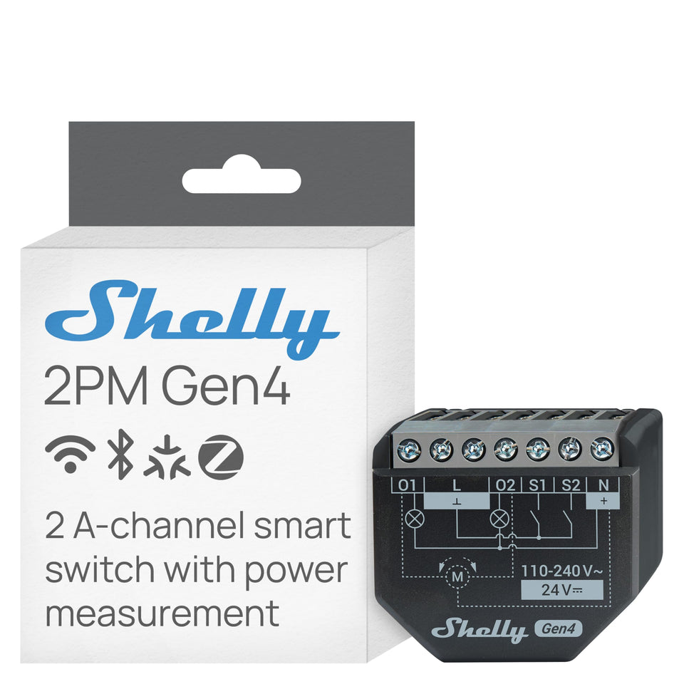 Shelly 2PM Gen4 two-channel relay meter lets you monitor two loads.