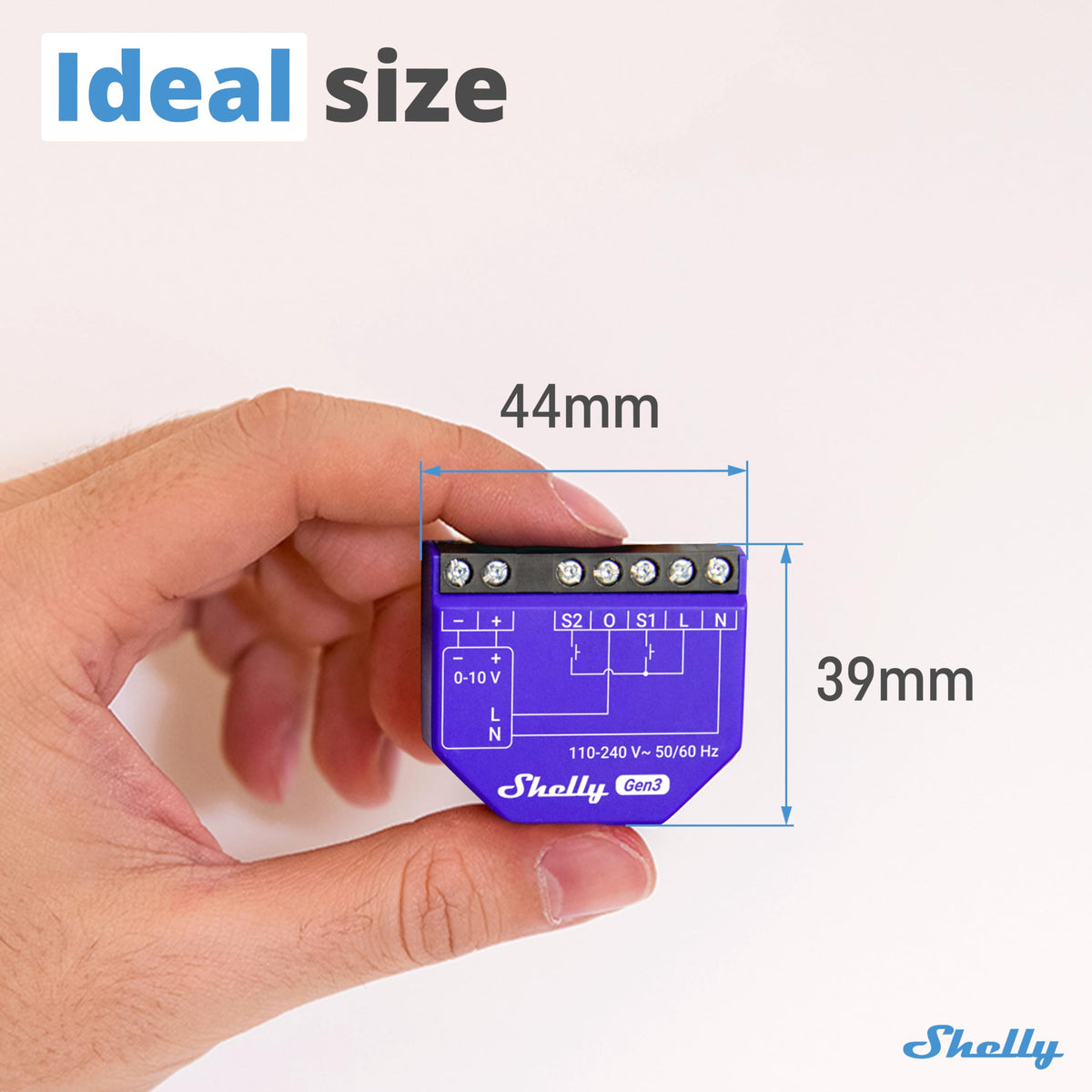 Shelly Dimmer Gen3 installation scenario with simple wiring and switch compatibility.