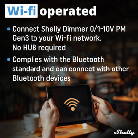 Shelly Dimmer Gen3 no hub required emphasizes seamless smart home integration.
