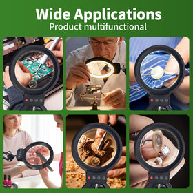 SHEMYUCE stand and clamp design enables hands-free use during close work.