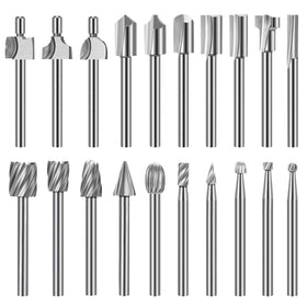 Shengbenhao wood carving bits set with 1/8 inch shank for precise DIY woodworking.