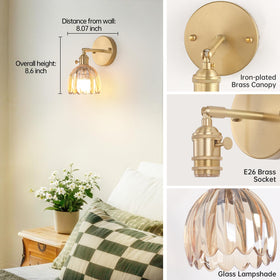 Shenmoyl amber glass shade glowing softly for cozy lighting.