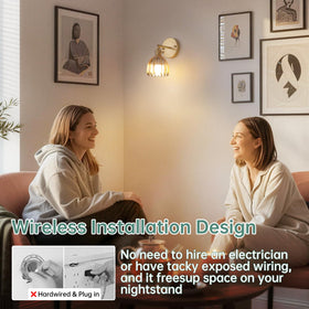 Shenmoyl remote-controlled sconce enabling quick color and brightness tweaks.