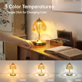 Three color temperatures from Shenmoyl Tulip lamp to set mood.
