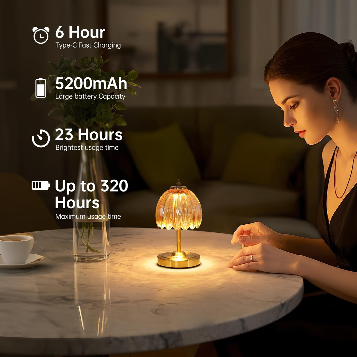 5200mAh battery powers cordless use with long-lasting performance.