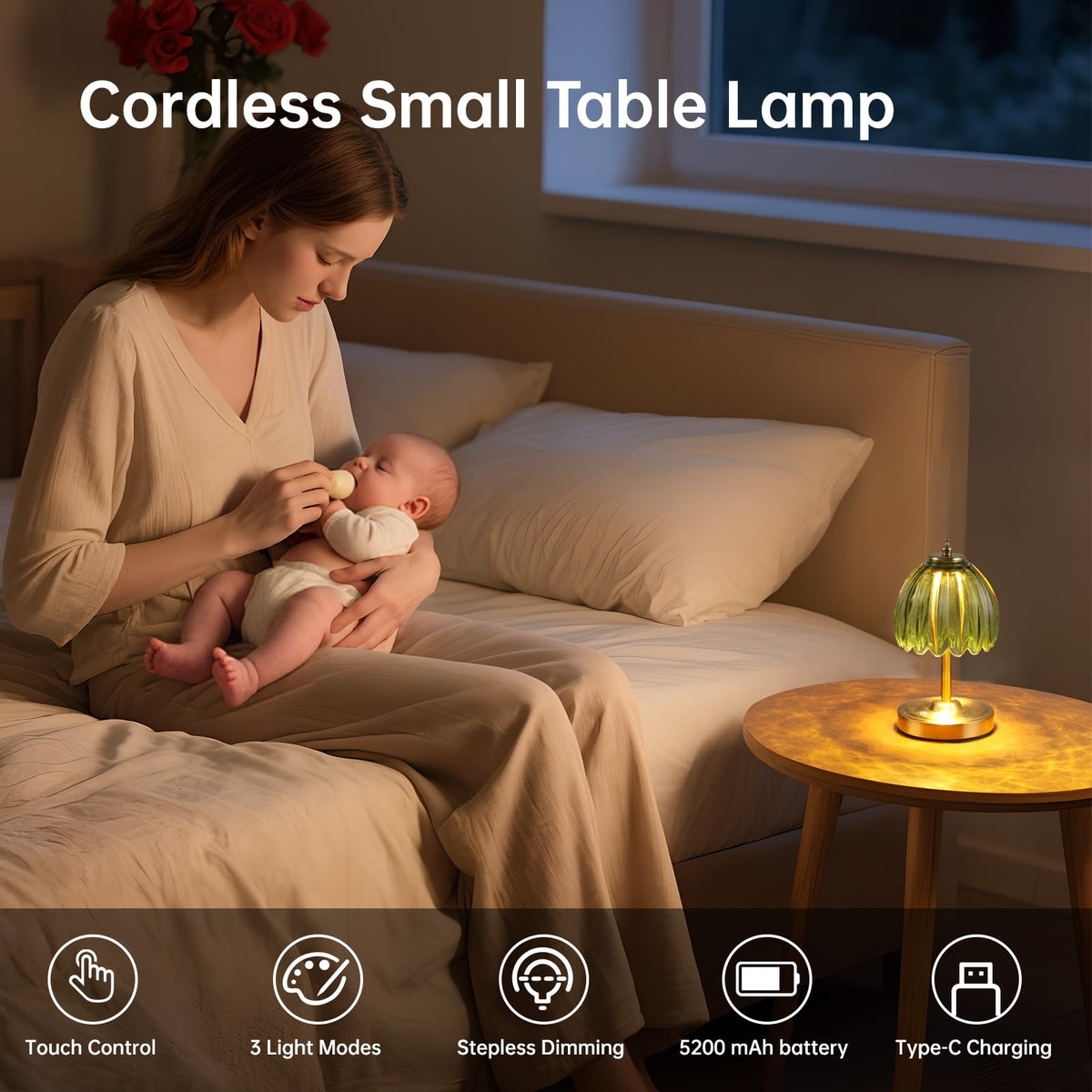 Shenmoyl Tulip lamp brass base adds durability and style