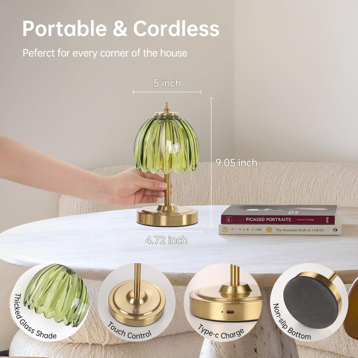 Shenmoyl Tulip lamp non-slip base keeps it stable