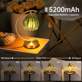 Shenmoyl Tulip Table Lamp with 5200mAh battery for cordless use