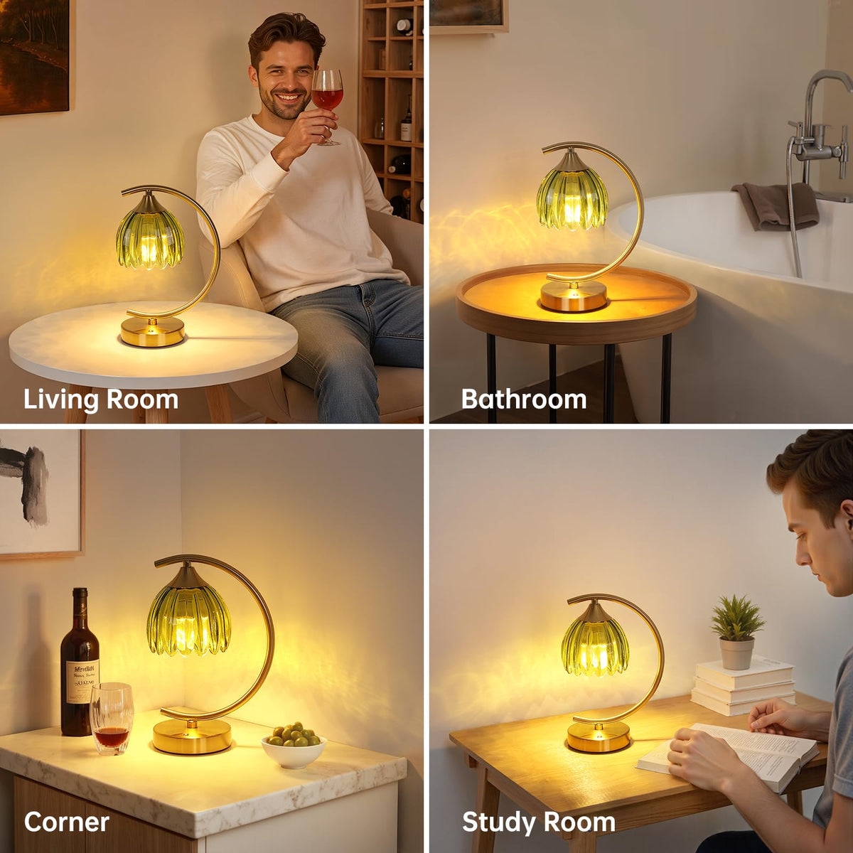 Shenmoyl Tulip Table Lamp ergonomic arc handle for portability