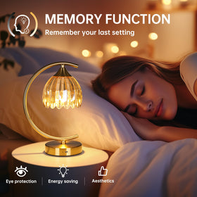Shenmoyl Tulip Table Lamp arc handle enables easy transport between rooms.