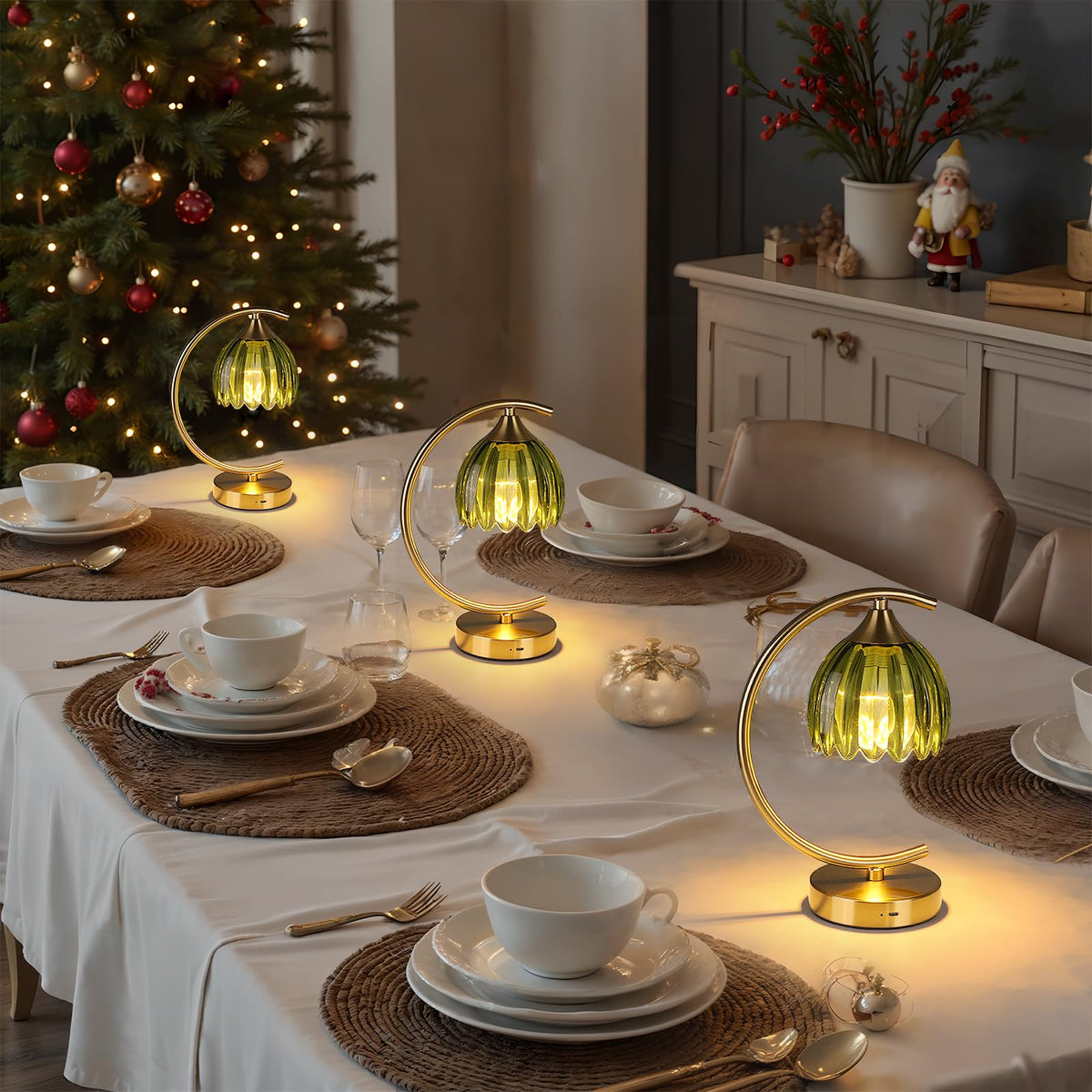 Shenmoyl Tulip Table Lamp brass-base provides stable support