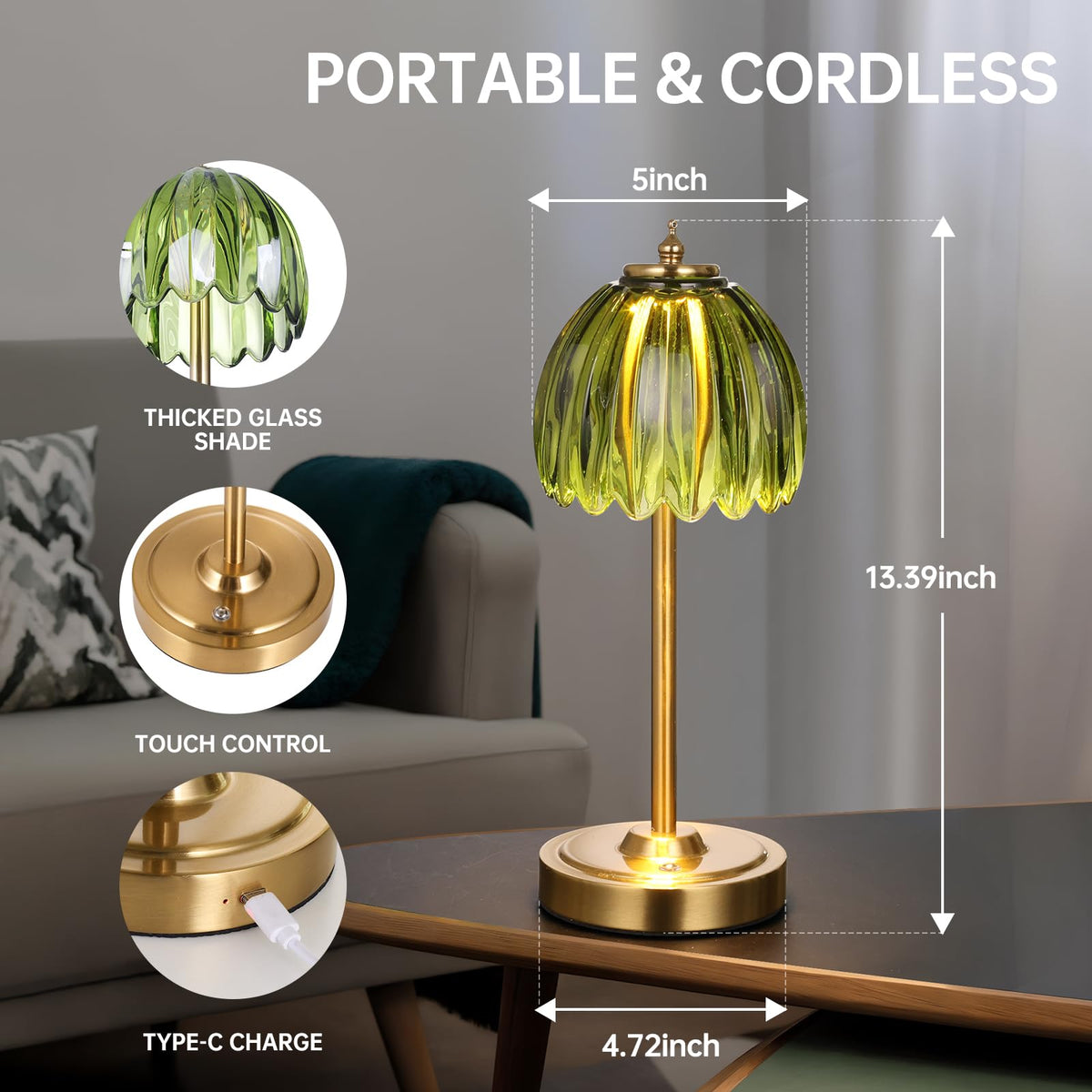 Shenmoyl Tulip Table Lamp arrives gift-ready with elegant glass shade.