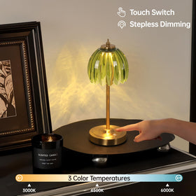 Shenmoyl Tulip Table Lamp offers three temperatures via touch dimming for any mood.