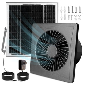 Shenvitaso solar exhaust fan 6in front view; efficient ventilation for small spaces.