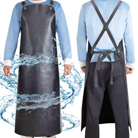 SHEOMERN waterproof apron front view with full chest-to-ankle coverage.