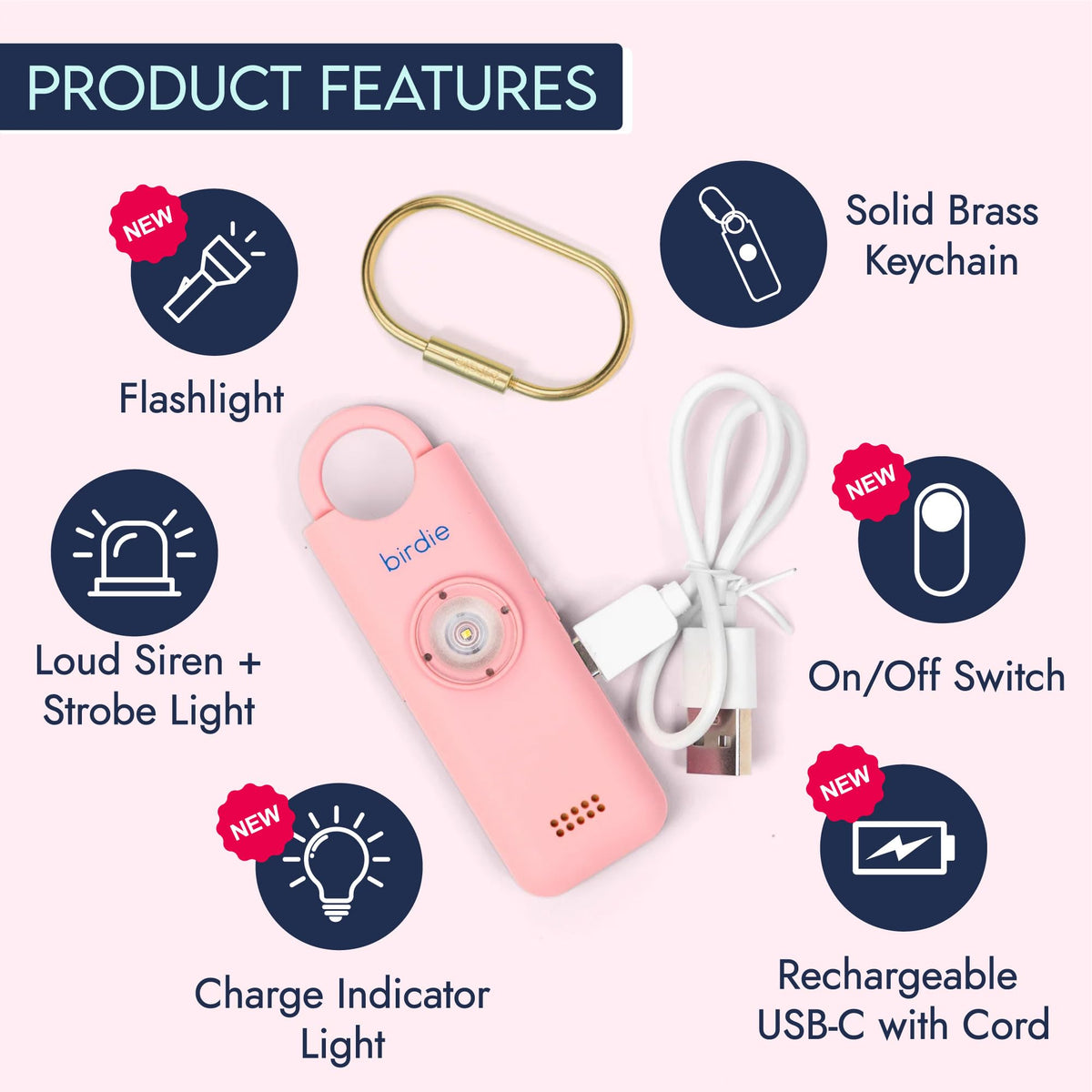 She’s Birdie 3.0 rechargeable battery keeps the beacon alive for longer safety moments