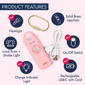She’s Birdie 3.0 rechargeable battery keeps the beacon alive for longer safety moments
