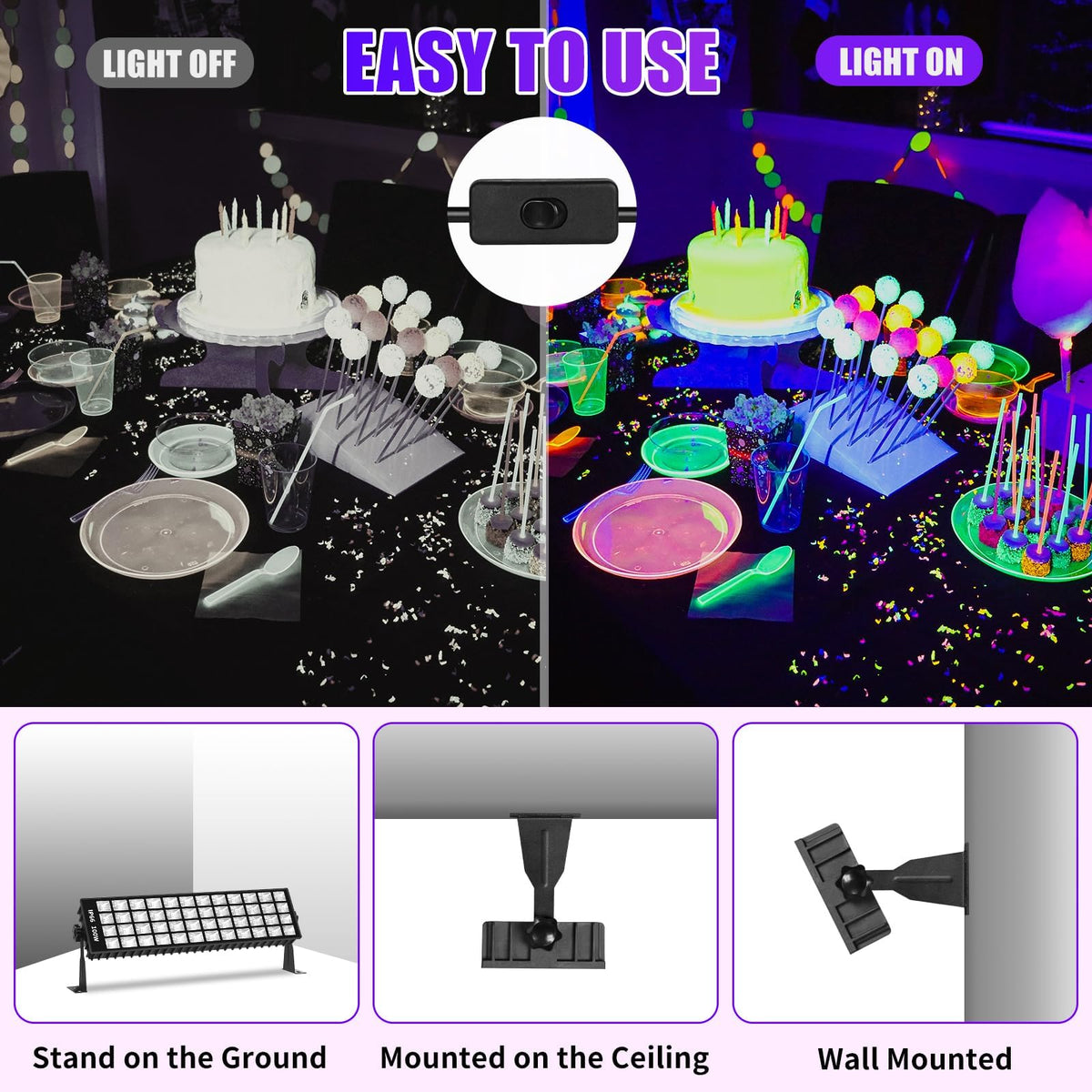 SHGPODA IP66 rated light bar withstands rain while brightening outdoor Halloween scenes