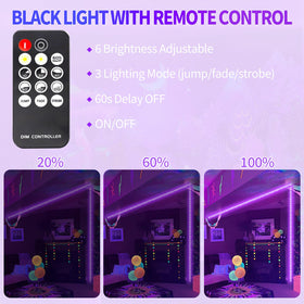 SHGPODA dimmable UV strip offers adjustable brightness for mood lighting.