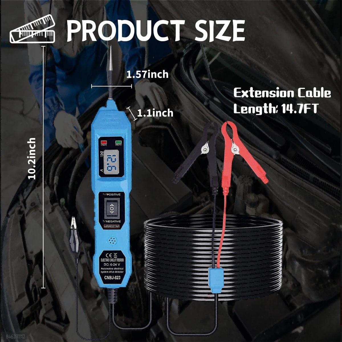 SHIELDIX Power Circuit Probe Tester LED LCD display provides clear voltage readings