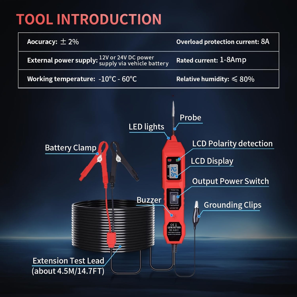 SHIELDIX 14.7ft cable reaches hard-to-access electrical points.